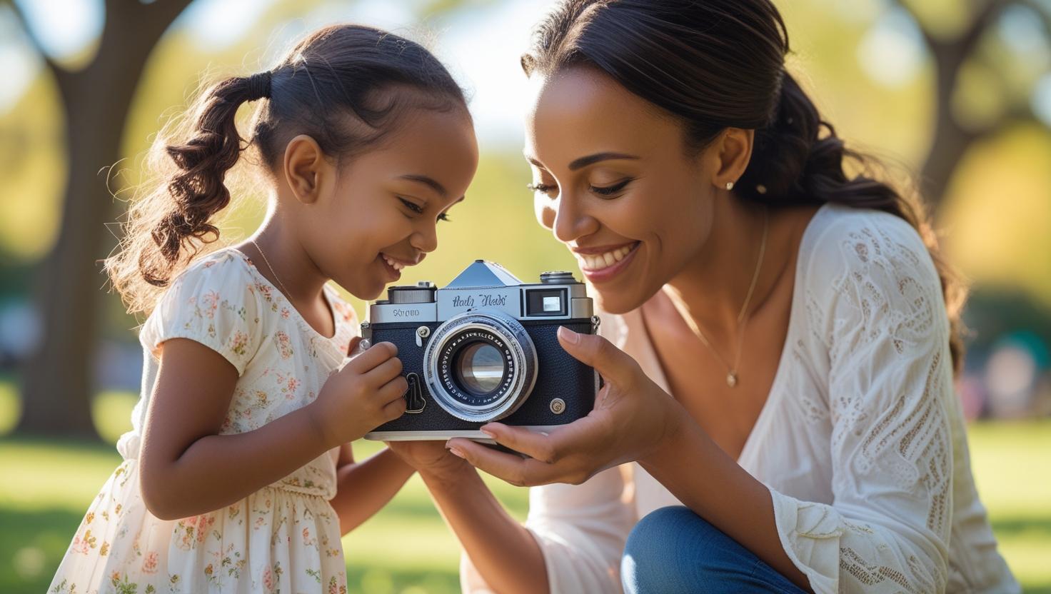 une image d’une mère qui photographie sa fille avec une appareil photo (1)